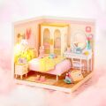 RoboTime 3D wooden puzzle Miniature house Pink room
